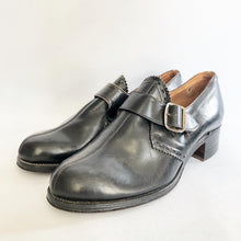 Load image into Gallery viewer, CC41 1940s Black Leather Walking Shoes with Buckle - UK 5