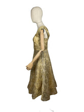 Load image into Gallery viewer, Original 1950's Berthe Alexandrie Gold Lame Organza Cocktail Dress - Bust 35 36