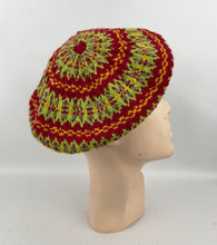 Load image into Gallery viewer, Reproduction 1940's Pure Wool Fair Isle Beret - Wonderful Design Featuring Four Different Colours