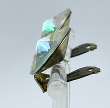 Load image into Gallery viewer, Vintage 1950's Faceted Aurora Borealis Glass Clip-on Earrings