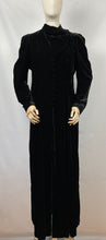 Load image into Gallery viewer, Original 1930s Black Cotton Velvet Opera Coat with Incredible Collar Detail - Bust 40 41 42