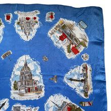 Load image into Gallery viewer, Vintage Paris Tourist Piece Scarf with Moulin Rouge, The Eiffel Tower and More - Great Turban or Headscarf