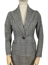 Load image into Gallery viewer, Wounded But Wearable Original 1930's Blue, Brown and Cream Check Suit - Bust 32 33