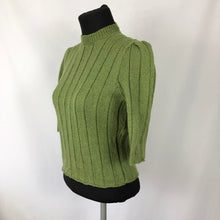 Load image into Gallery viewer, Reproduction 1940s Wartime Jumper in Turtle Green - Bust 33 34 35 36