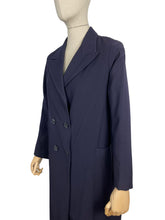 Load image into Gallery viewer, Charming Original 1930's Navy Blue Wool Double Breasted Coat - AS IS - Bust 36" *