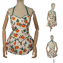 Load image into Gallery viewer, Original 1940's 1950's Floral Cotton Swimsuit - Playsuit - Vintage Swimwear - Bust 40 *