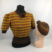 Load image into Gallery viewer, Reproduction 1940s Jumper and Matching Turban Set - B38 40 42