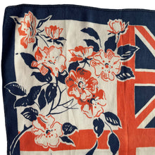 Load image into Gallery viewer, Original 1930's King George VI's Souvenir Hankie in Red, White and Blue Crepe