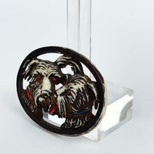 Load image into Gallery viewer, Original 1940's Brooch with Two Brown Dogs in Oval Frame