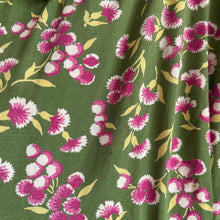Load image into Gallery viewer, Utterly Exquisite Original 1930s Green Floral Belted Dress with Ruffle Trim and Shirring - Bust 34 35