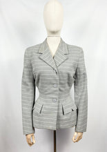 Load image into Gallery viewer, Original 1950s Trewarne Jacket in Grey and White Stripe - Slightly Wounded - Bust 36