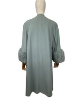 Load image into Gallery viewer, Absolutely Beautiful Original  Green 1950's Coat with Huge Faux Fur Cuffs - Bust 42 44 46