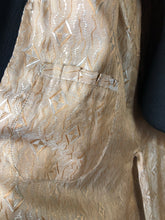 Load image into Gallery viewer, 1920s 1930s Black Textured Crepe Coat with Gold Lining and Glass Buttons - Bust 38 40