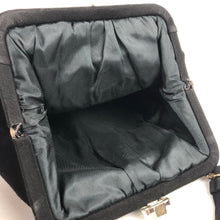 Load image into Gallery viewer, 1940s Large Black Bag Covered with Fabric