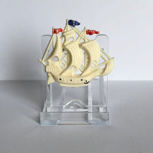 Load image into Gallery viewer, RESERVED for J - Vintage Celluloid Galleon Brooch - Pirate Ship