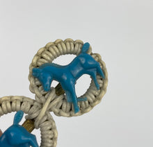 Load image into Gallery viewer, Original 1940s Blue and White Make Do and Mend Brooch with Pair of Horses