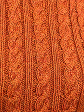 Load image into Gallery viewer, 1930's Reproduction Hand Knitted Long Sleeved Cable Jumper in Rust Alpaca Wool - Bust 34 35