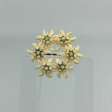 Load image into Gallery viewer, Vintage 1930s 1940s Cream Carved Edelweiss Circlet Brooch
