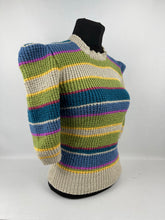Load image into Gallery viewer, REPRODUCTION 1940s Hand Knitted Jumper in Smart Stripes - Bust 38 40 42 44
