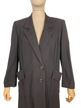 Load image into Gallery viewer, Original 1940's Inky Black Lightweight Wool Coat with Broad Shoulders - Bust 38 40 *