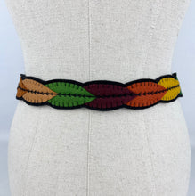 Load image into Gallery viewer, 1940's Style Colourful Felt Belt in Eight Autumnal Shades Made From a 1941 Pattern Using Pure Wool Felt - Waist 31