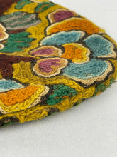 Load image into Gallery viewer, Original 1920’s Crewel Work Wool Bag with Birds and Flowers - Pretty Carved Wooden Handles