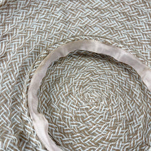 Load image into Gallery viewer, Original 1940's 1950's Summer Straw Hat in Brown and Grey with Grosgrain Bow Trim
