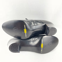 Load image into Gallery viewer, Original 1940's Black Deadstock Clarks Empire Lace Up Shoes With Punch Detail - UK 8
