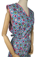 Load image into Gallery viewer, Original 1940's Volup Floral Cotton Apron - Deadstock - Would Make A Great Summer Dress - Bust 46 48
