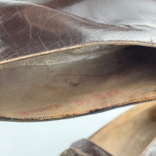 Load image into Gallery viewer, Original 1920s or 1930s Brown Leather Shoes with Beaded Trim - UK Size 6 6.5