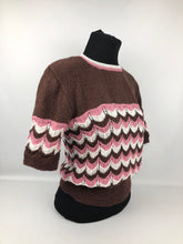 Load image into Gallery viewer, Reproduction 1940s Jumper in Stripes of Brown, Pink and Cream - B 36 38 40