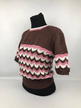 Load image into Gallery viewer, Reproduction 1940s Jumper in Stripes of Brown, Pink and Cream - B 36 38 40