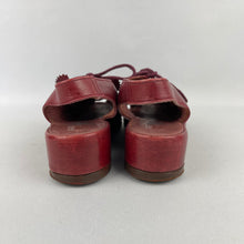 Load image into Gallery viewer, Original 1940's Oxblood Red CC41 Lace Up Wedge Sandals - UK 4 4.5