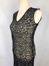 Load image into Gallery viewer, 1930s Black Lace Evening Dress  with Huge 10ft Skirt in a Floral Design - Bust 34 35