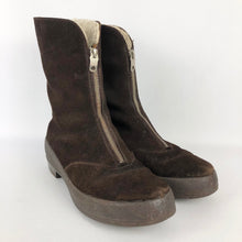 Load image into Gallery viewer, Original 1950s Clarks Wide Fitting Fur Lined Zip Front Boots - UK 6