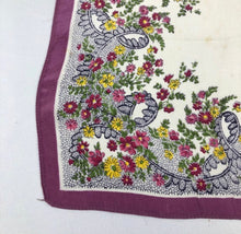 Load image into Gallery viewer, 1940s Pink Crepe Floral Hankie
