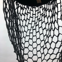 Load image into Gallery viewer, Outstanding Original 1940s Black Felt Hat with Attached Crochet Snood