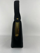 Load image into Gallery viewer, Original 1940s 1950s Black Corde Bag with Gold Tone Clasp