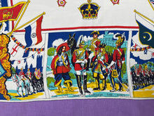 Load image into Gallery viewer, Original 1953 Queen Elizabeth II Coronation Commemorative Scarf - Bold Print on Purple Ground