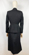 Load image into Gallery viewer, Original 1940s Black Wool Suit with Fabulous Button Detail - Bust 34 35 36
