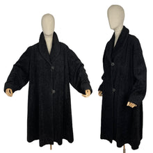 Load image into Gallery viewer, Original 1930's True Volup Inky Black Faux Fur Teddy Bear Coat by Corby - Bust 48*