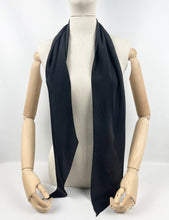 Load image into Gallery viewer, Original 1930's Black Crepe Dagger Point Scarf - Great Headscarf - Great Christmas Gift