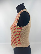 Load image into Gallery viewer, Original 1940s Fair Isle Waistcoat in Red, Green and Yellow - Charming Vintage Knit - Bust 30 31 32