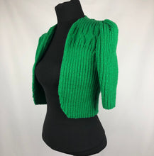 Load image into Gallery viewer, 1940s Style Hand Knitted Bolero in Green - B34 36