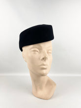 Load image into Gallery viewer, Original 1940's Black Felt Military Inspired Side Hat - Stylish Piece