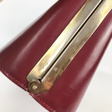 Load image into Gallery viewer, Original 1950s Burgundy Faux Leather Box Bag Made in 1953 for the Coronation