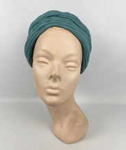 Load image into Gallery viewer, Original 1940’s Sea Foam Green Fabric Turban - Fabulous Vintage Hat