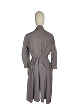 Load image into Gallery viewer, Original 1940's Brown and Pink Day Dress with Tie Belt and Glass Buttons - Bust 40"