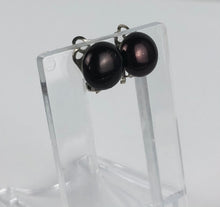 Load image into Gallery viewer, Vintage Warm Chocolate Brown Glass Clip On Earrings