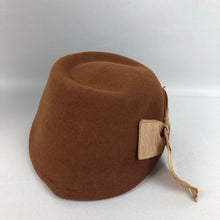Load image into Gallery viewer, 1950s Chestnut Felt Hat with Neat Back Bow - Great Autumnal Colour